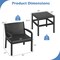 3 Piece Patio Furniture Set with 2 Modern Rattan Armchair and 25 Inch Squire Side Table-Black